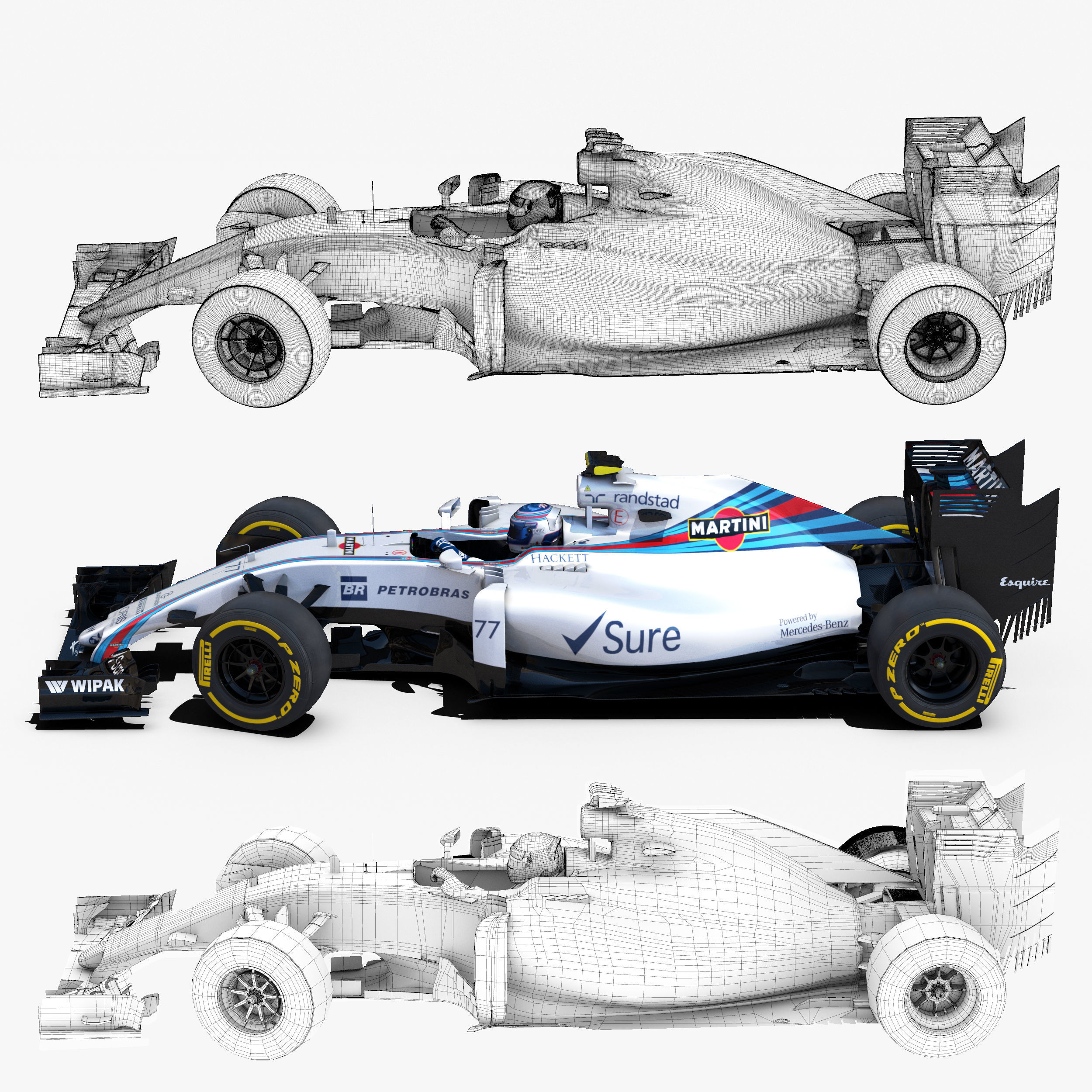 Williams FW38 Low-poly 3D model_3