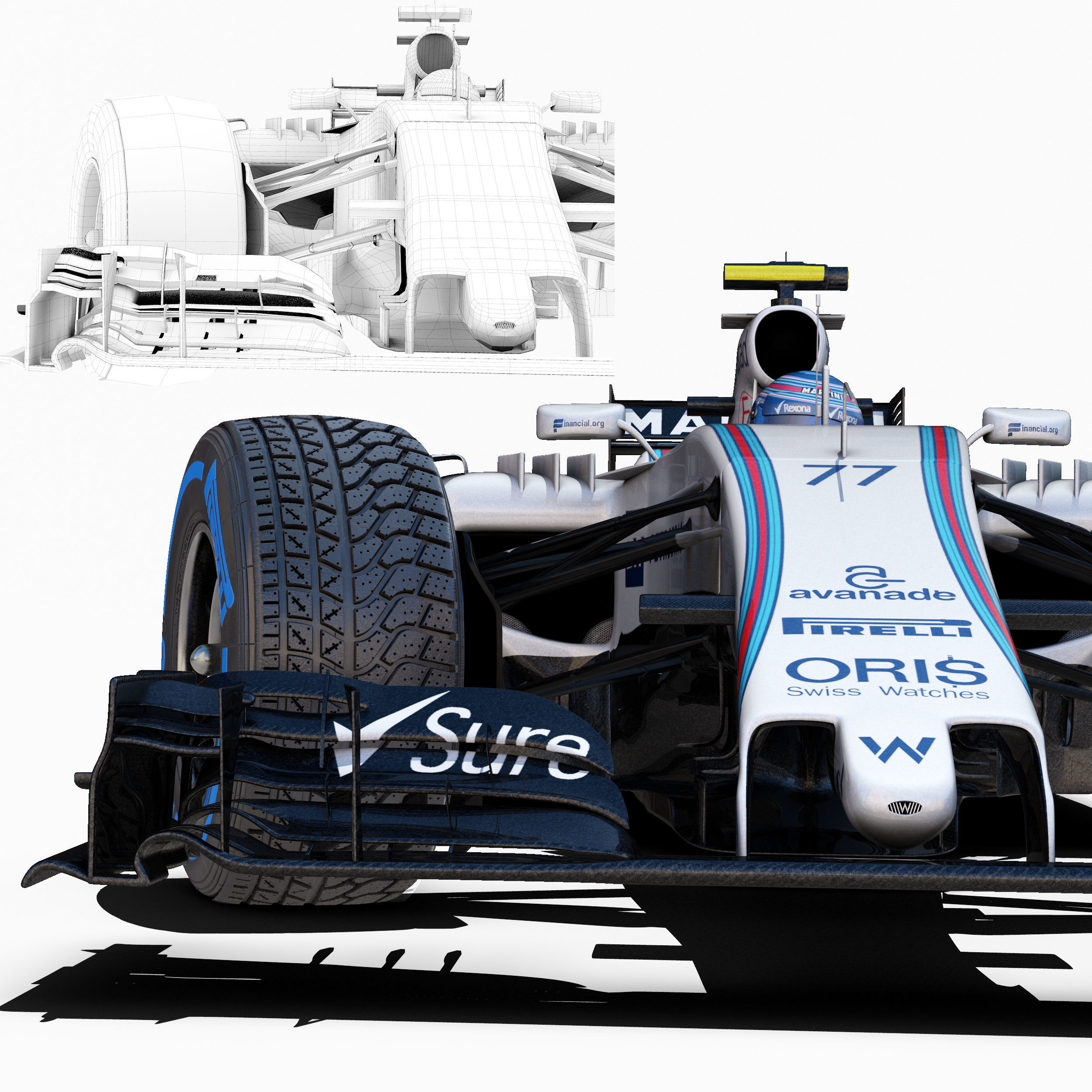 Williams FW38 Low-poly 3D model_6