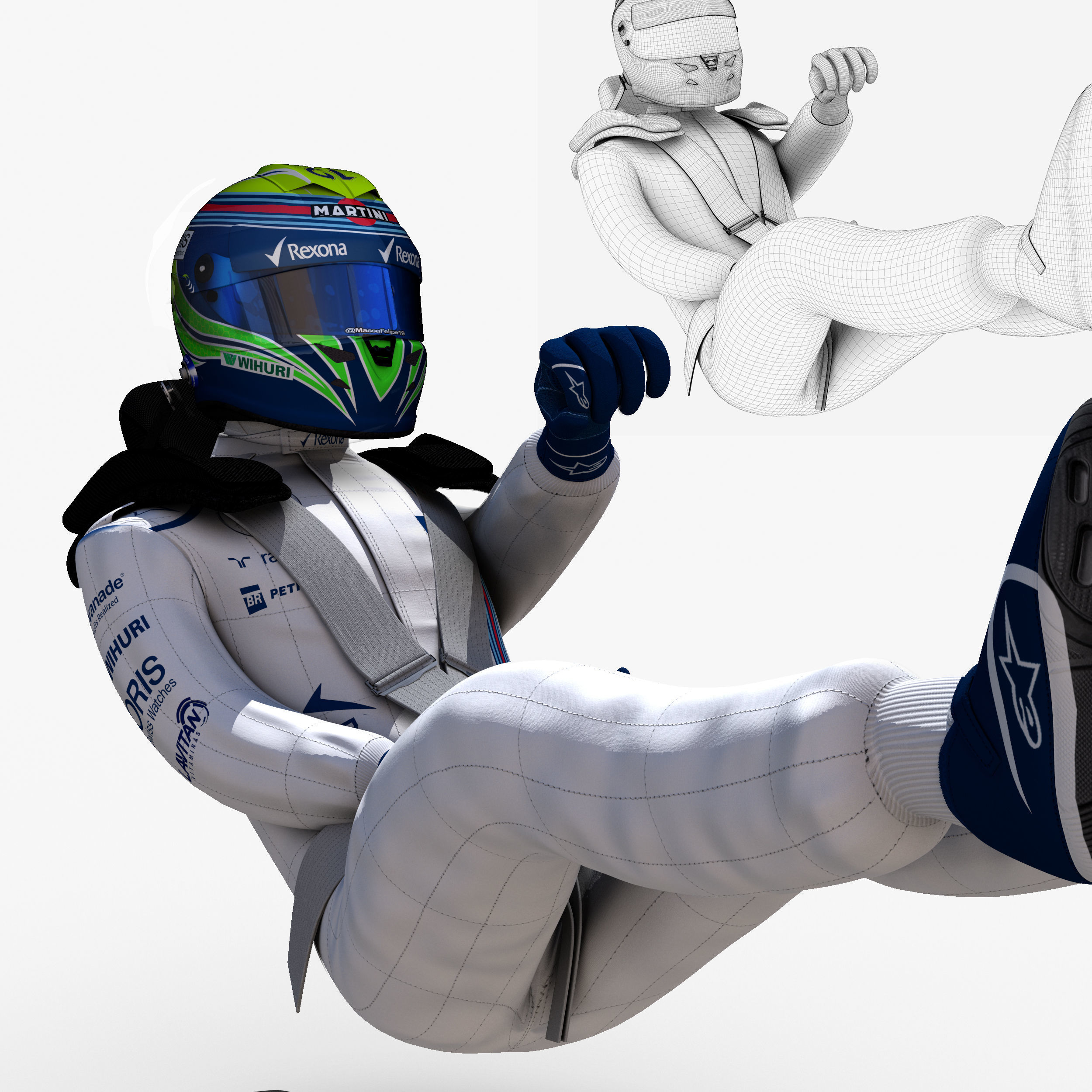 Williams FW38 Low-poly 3D model_26