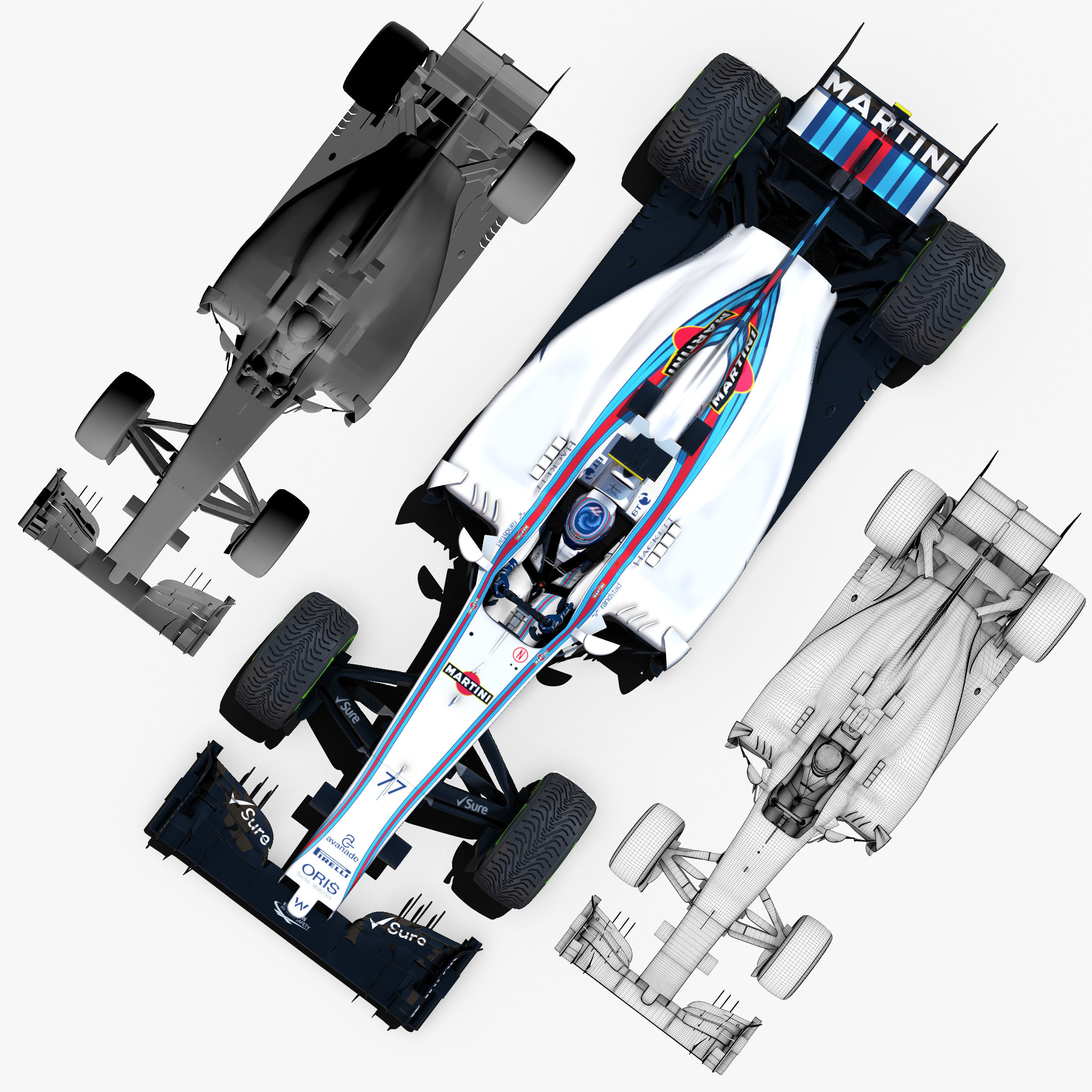Williams FW38 Low-poly 3D model_2