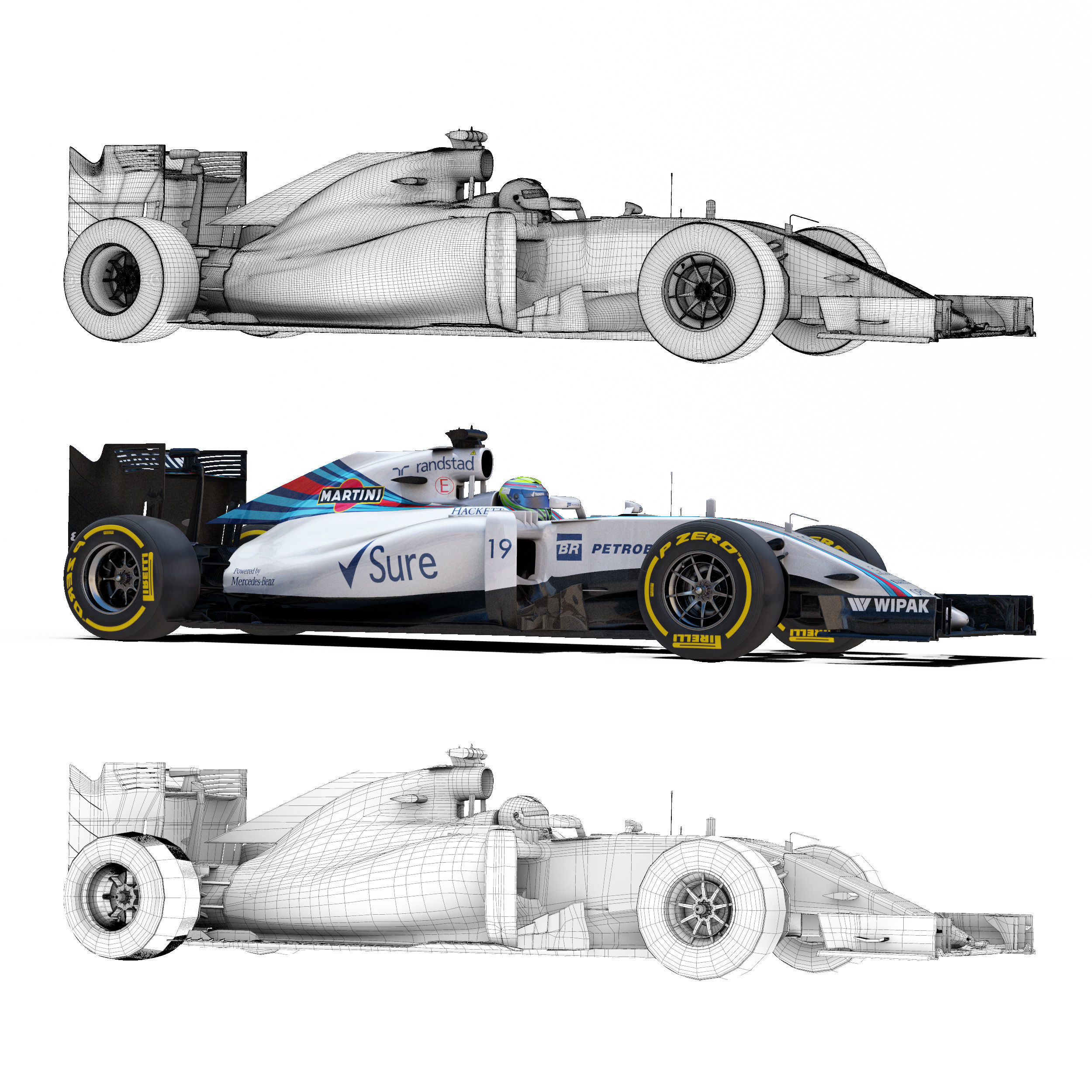 Williams FW38 Low-poly 3D model_7