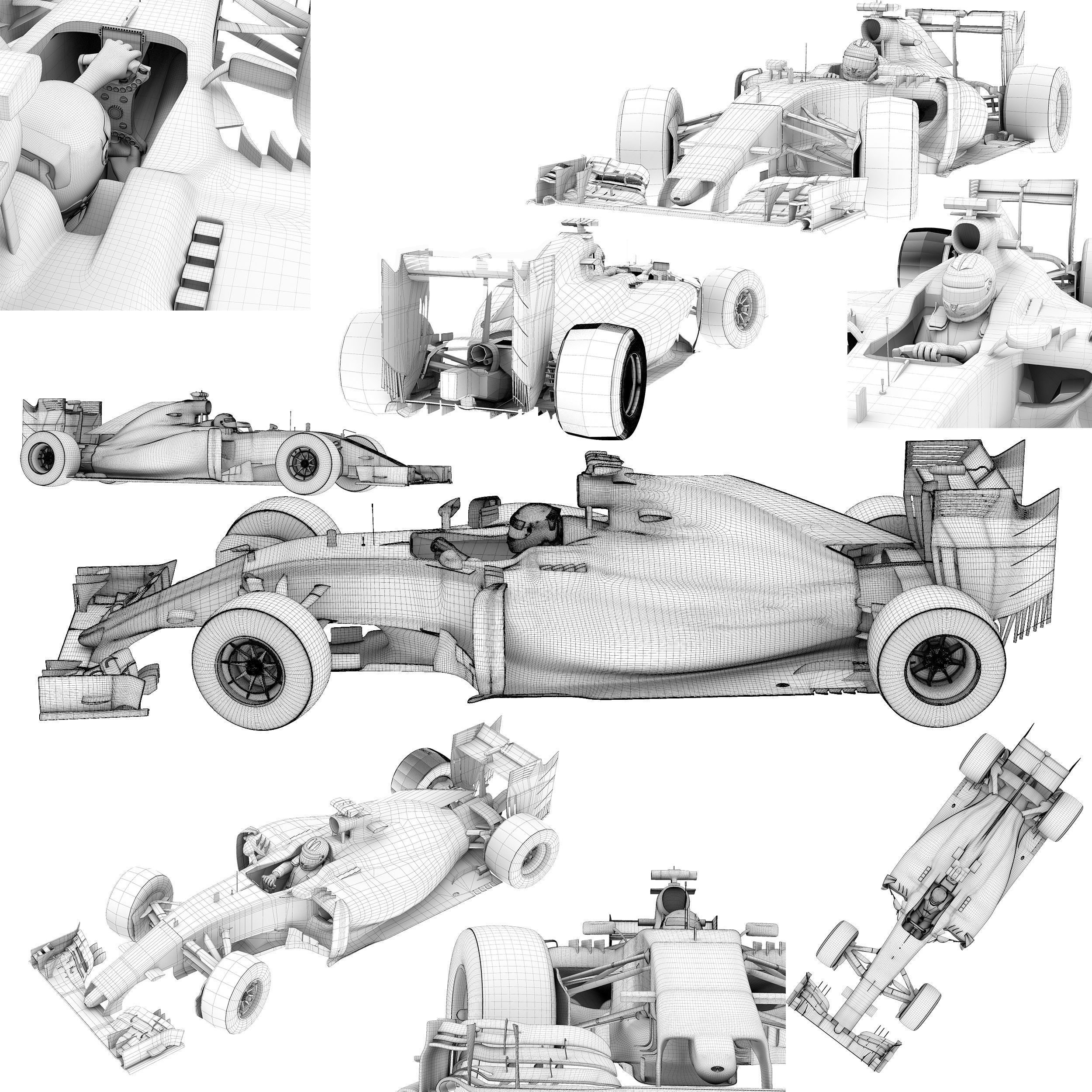 Williams FW38 Low-poly 3D model_10