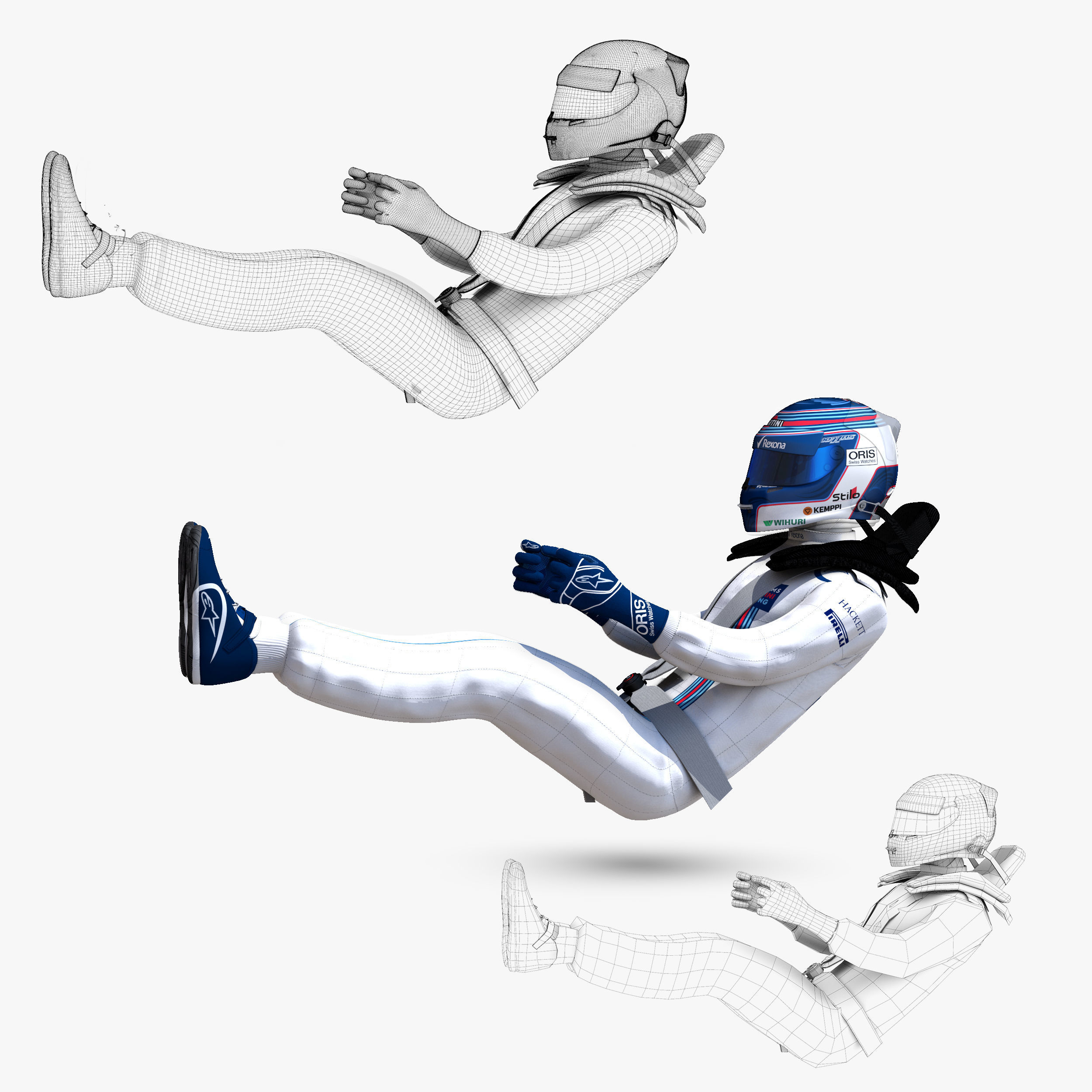 Williams FW38 Low-poly 3D model_23