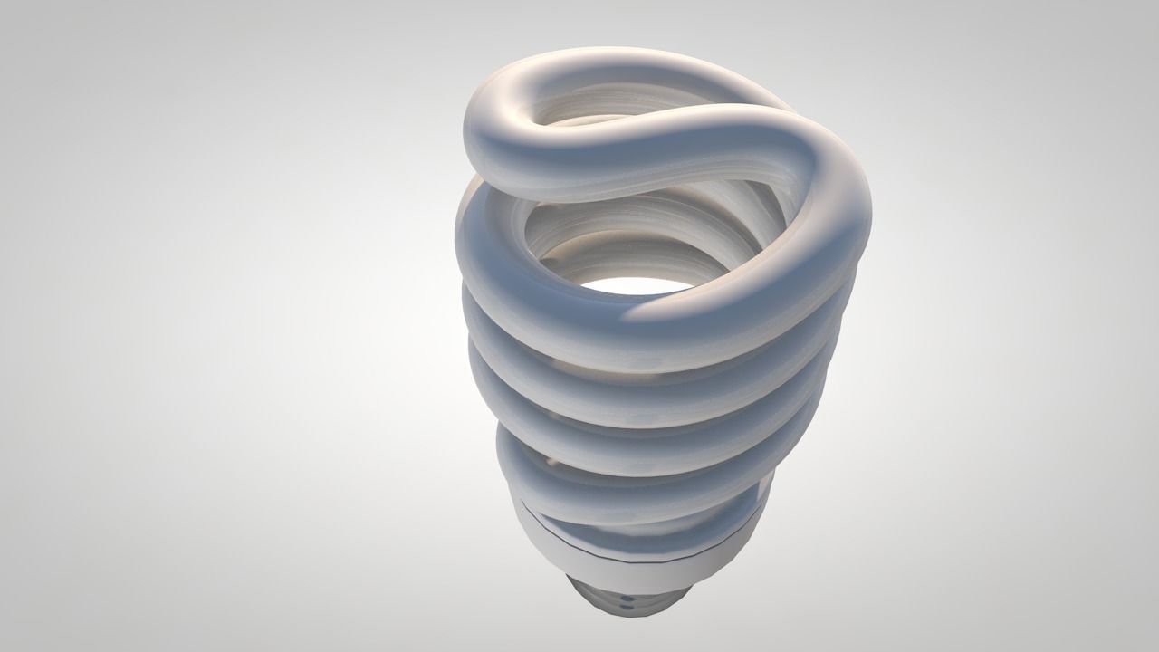 Fluorescent Light Bulb 3D model_3