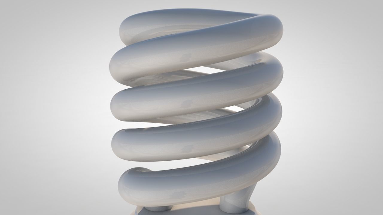 Fluorescent Light Bulb 3D model_2