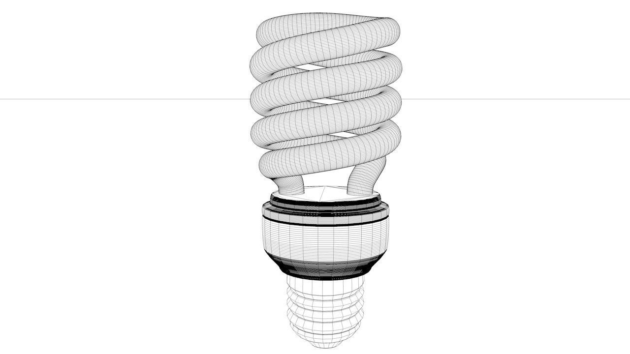 Fluorescent Light Bulb 3D model_5