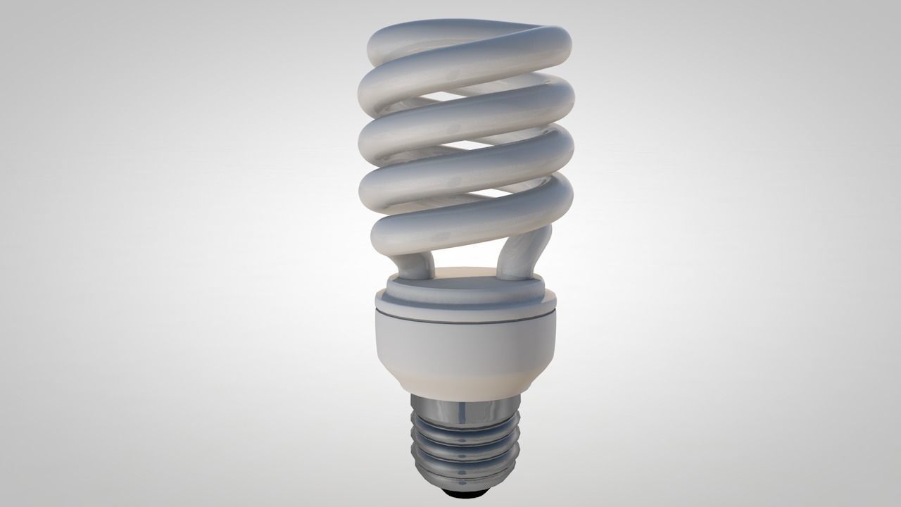 Fluorescent Light Bulb 3D model_0