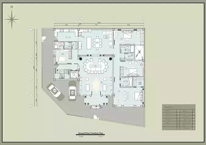 Luxury Classic Villa 3D Model  Two Floors with Porch Columns