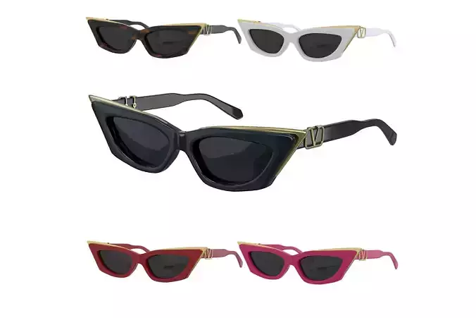 Valentino V-GOLDCUT-I VLS-113A Sunglasses Low-poly 3D model