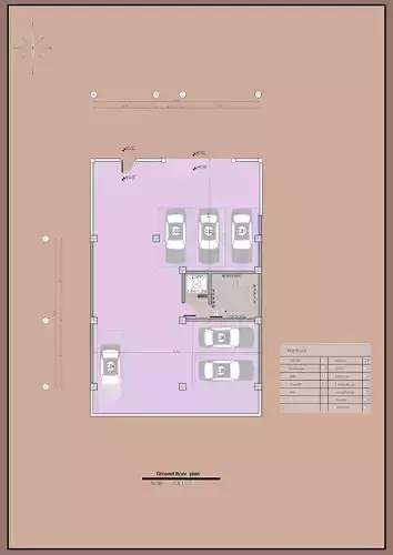 Residential Building Floor Plan 6 Parking Spaces 