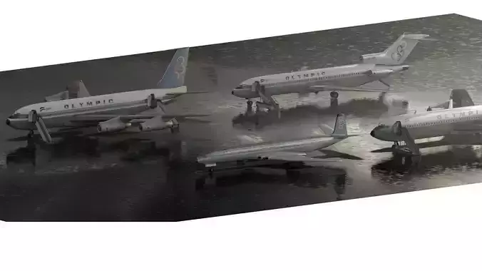 Boeing 720-051B  727-200  707-320B  De Havilland DH-106 COMET 4B 3D model