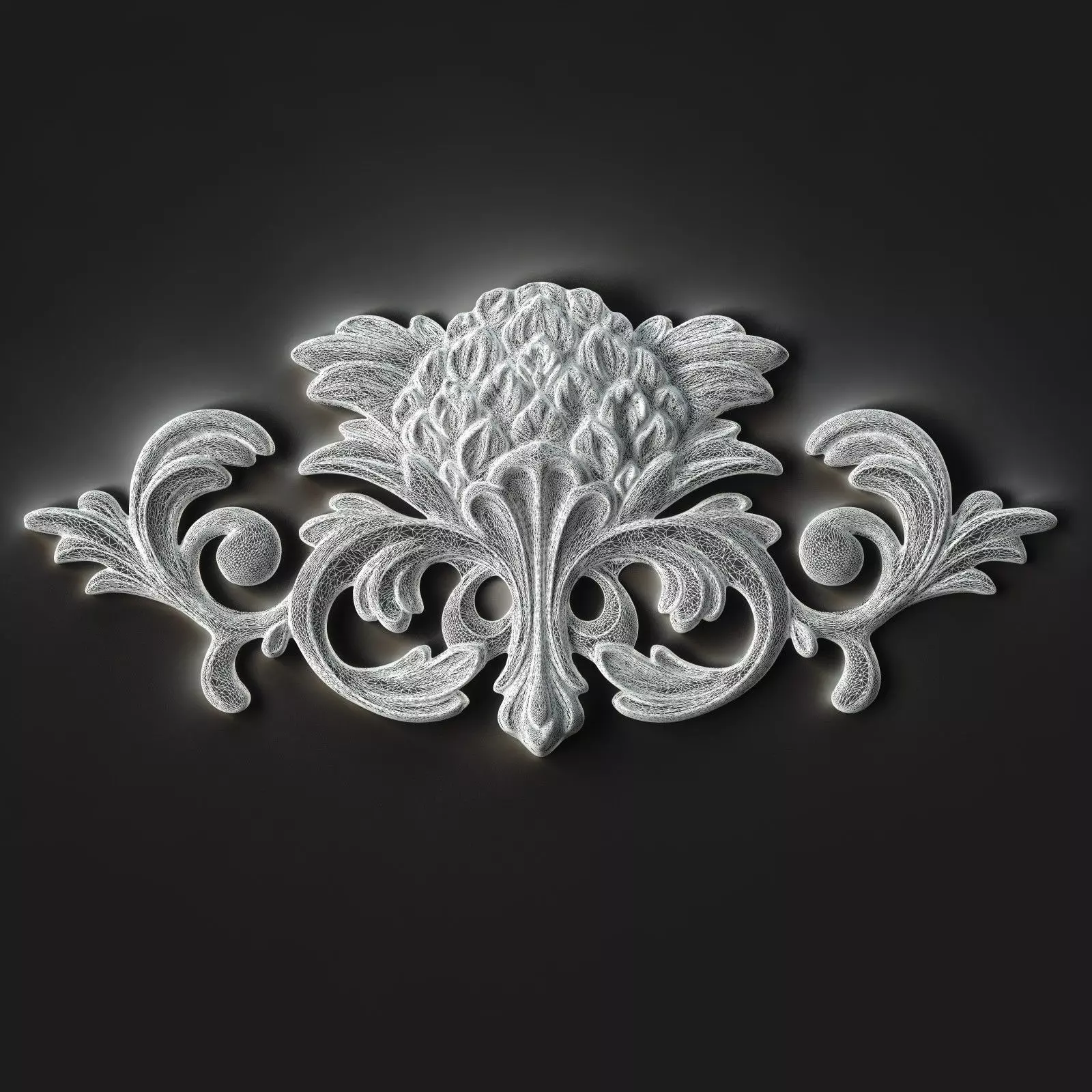 Small Decorative Element for Classic Style Furniture 3D model_4