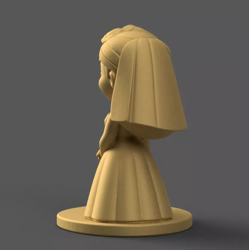 Cute Wedding Couple 3D Print STL Bride Groom 3D print model_2