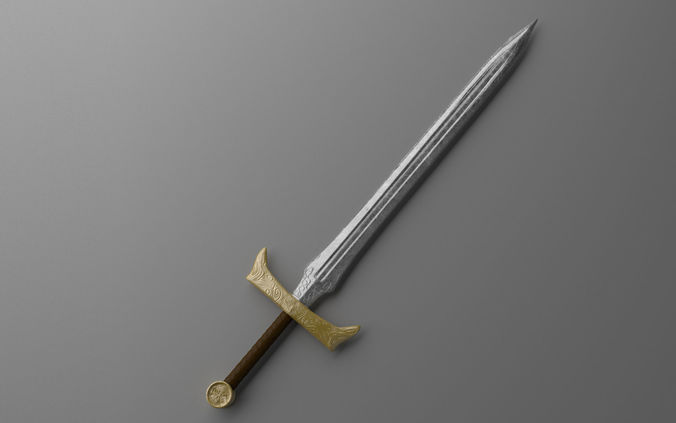 Warrior Medieval Sword Low-poly 3D model