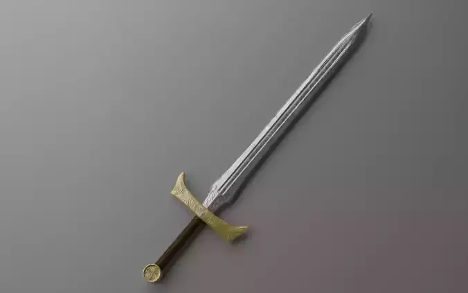 Warrior Medieval Sword Low-poly 3D model