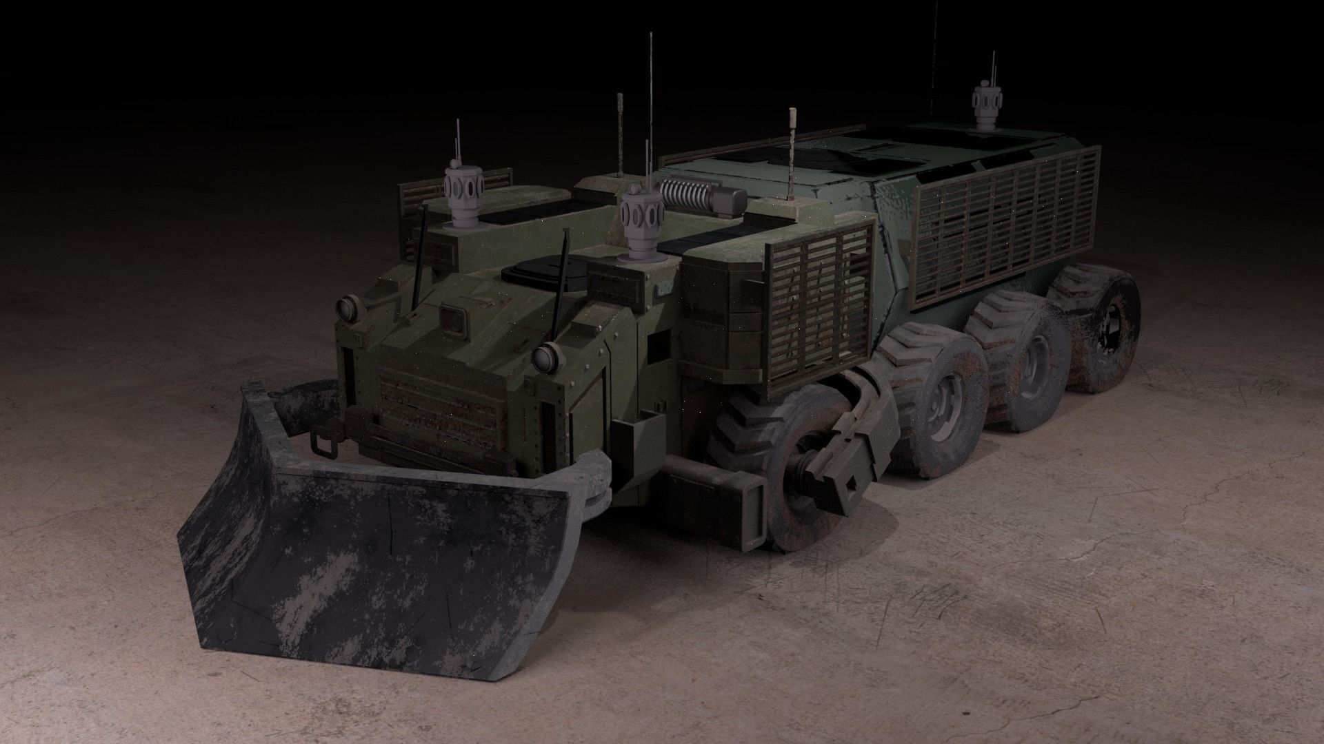 Armored Vehicle high poly concept 3D model_0
