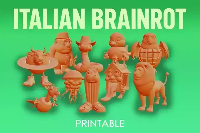 Italian brainrot Characters Printable v5 3D Model Collection