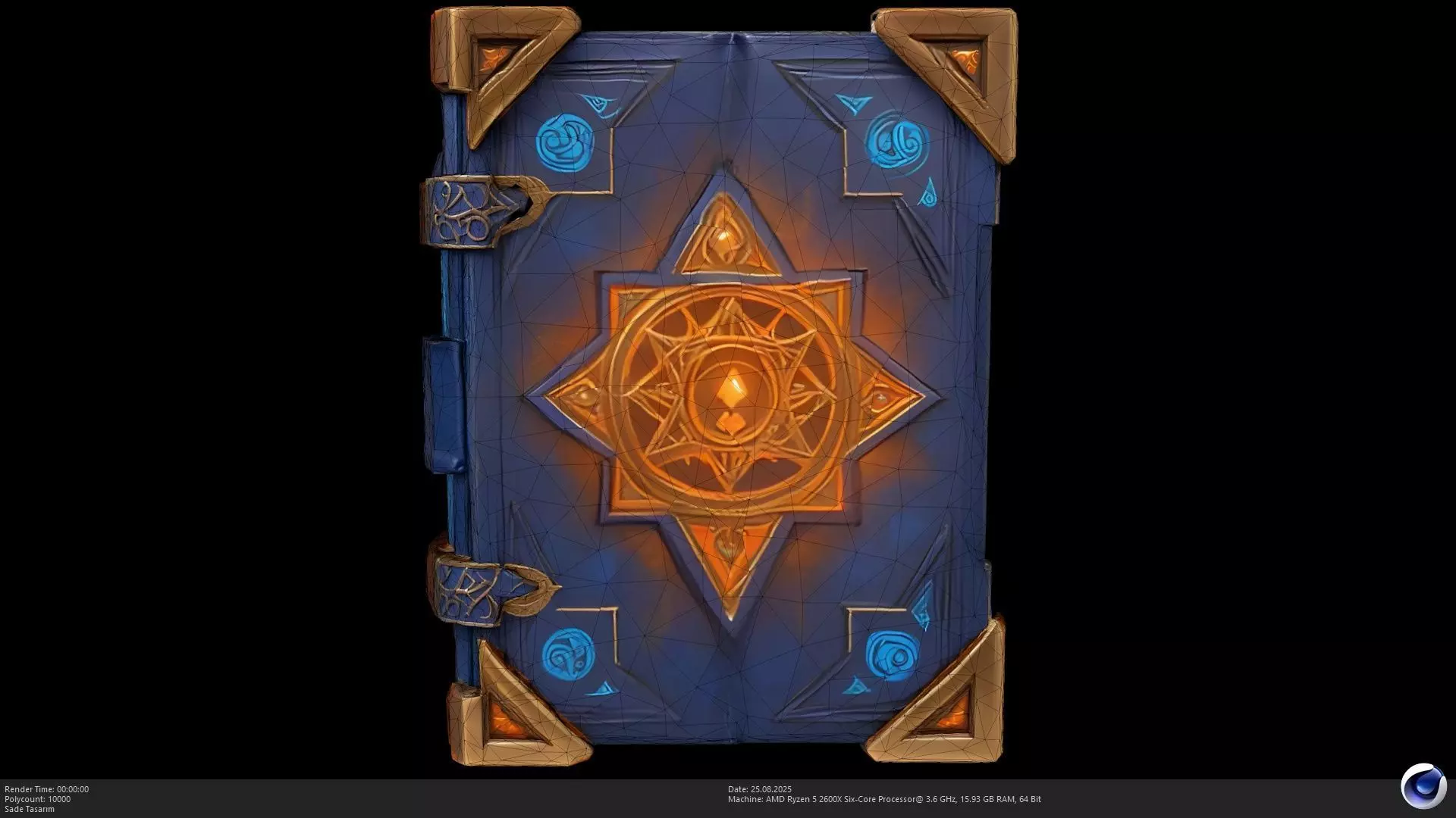 Stylized Magic Spell Book 3D Model - AI Low-poly 3D model_2