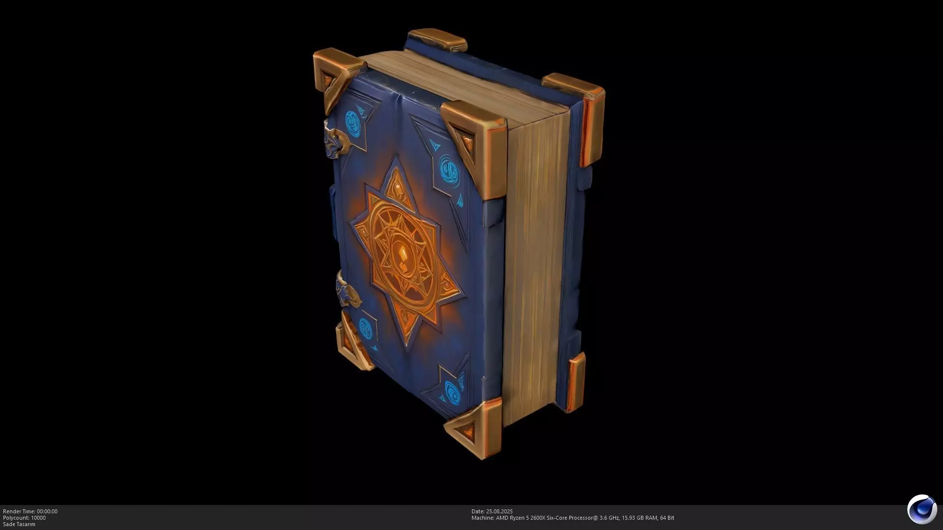 Stylized Magic Spell Book 3D Model - AI Low-poly 3D model_4