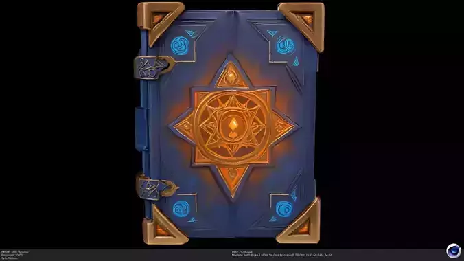 Stylized Magic Spell Book 3D Model - AI Low-poly 3D model