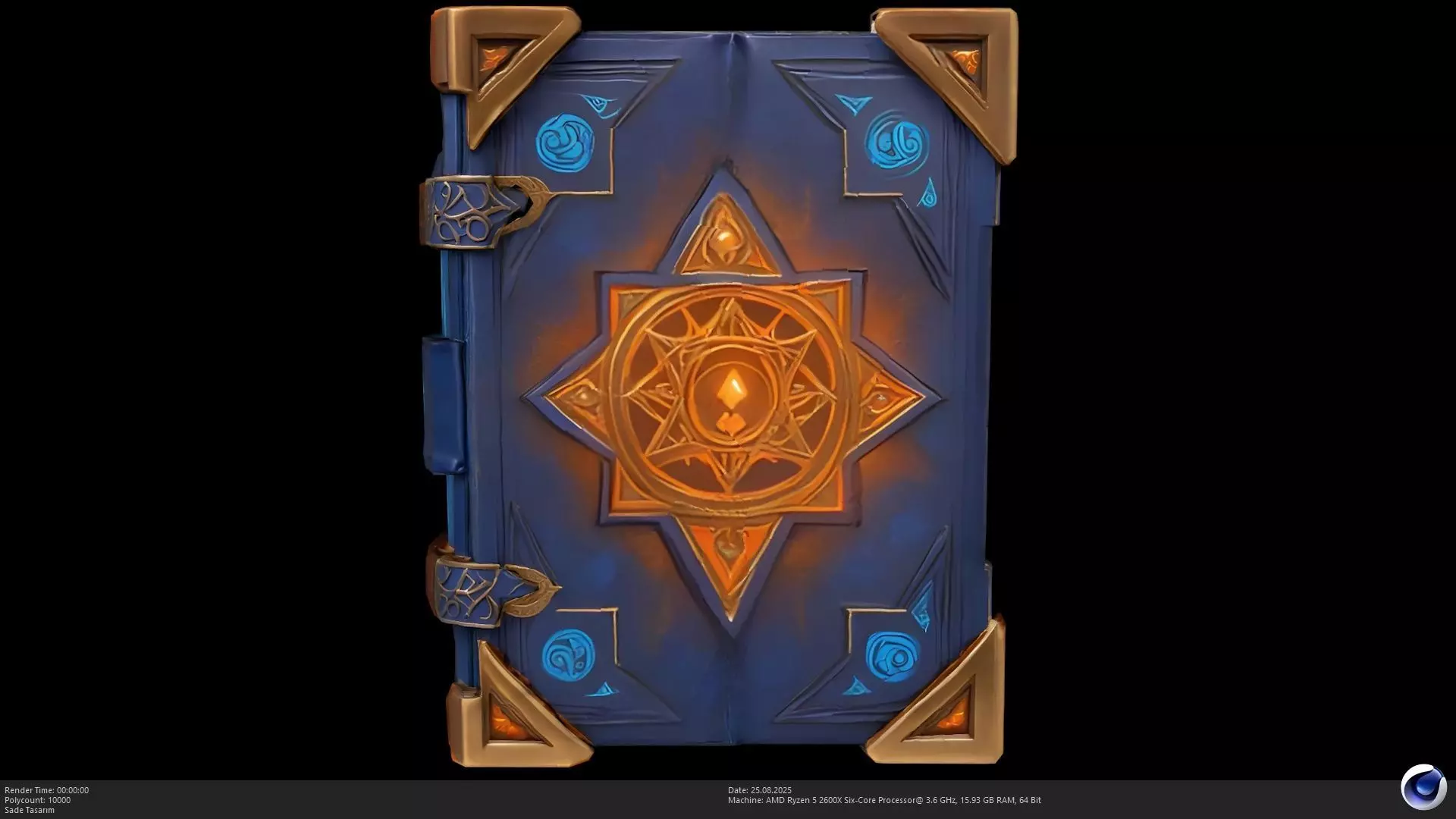 Stylized Magic Spell Book 3D Model - AI Low-poly 3D model_0