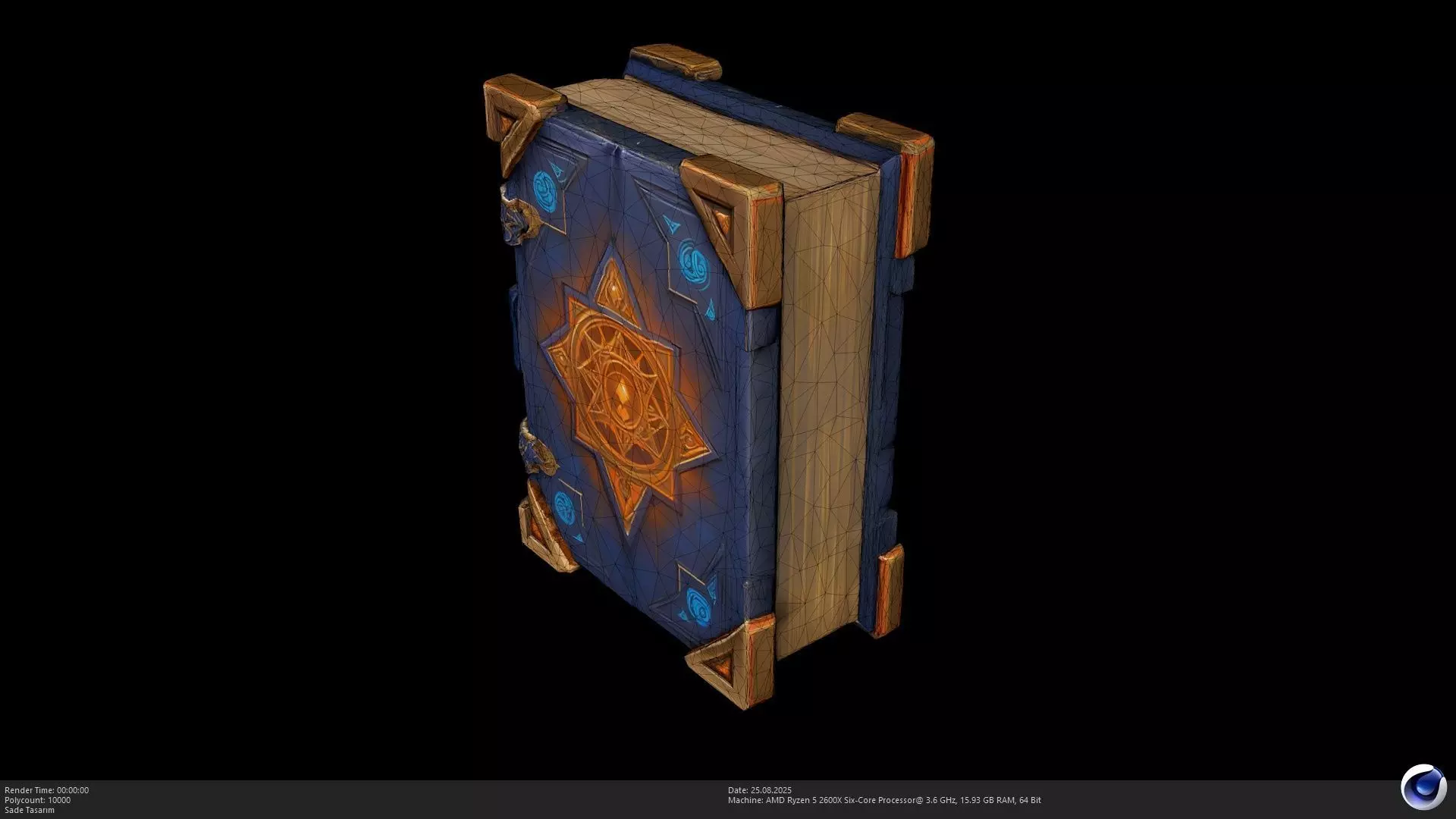 Stylized Magic Spell Book 3D Model - AI Low-poly 3D model_5