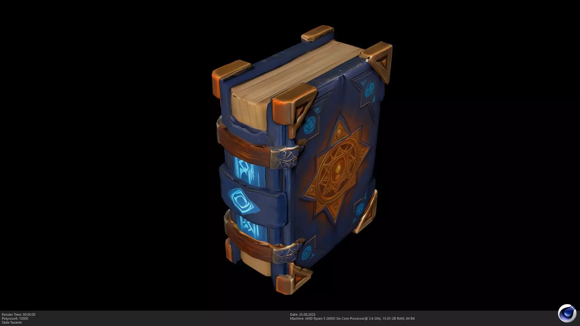 Stylized Magic Spell Book 3D Model - AI Low-poly 3D model_7