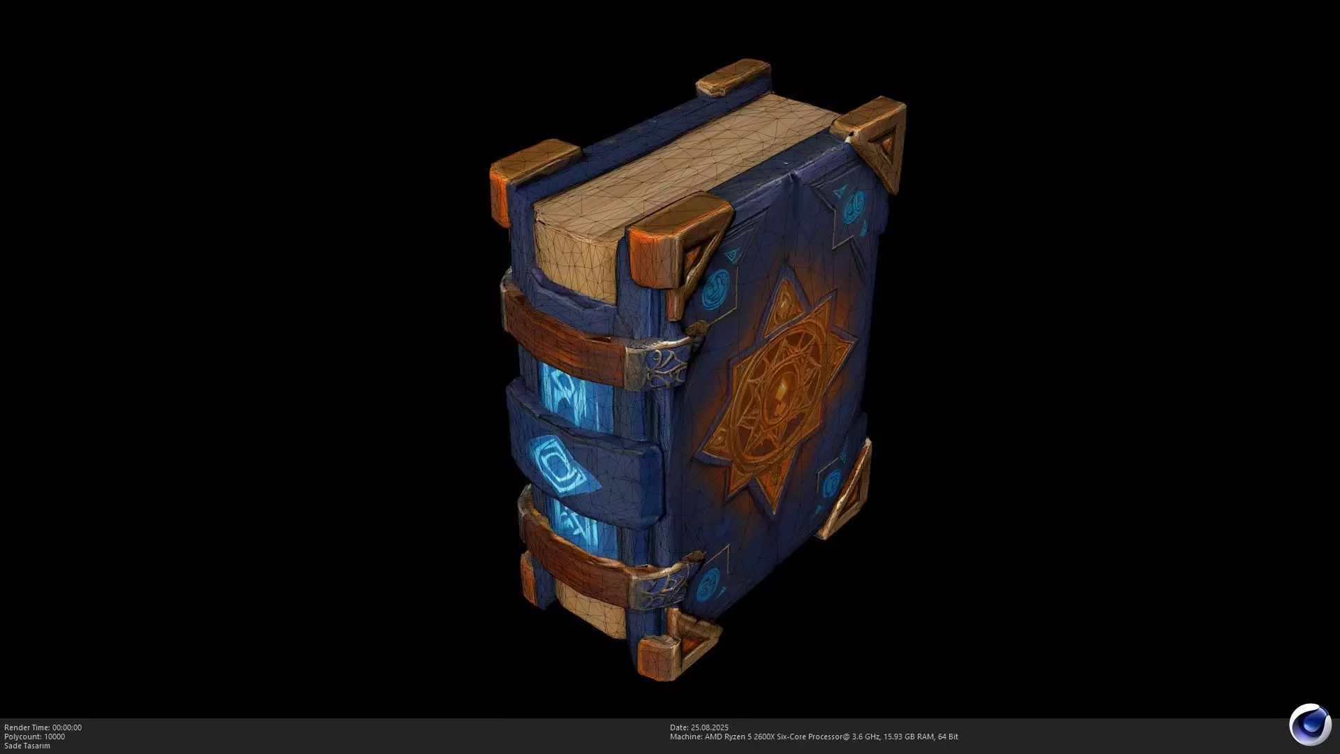Stylized Magic Spell Book 3D Model - AI Low-poly 3D model_8
