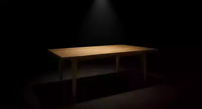 Modern Wooden Dining Table - 3D Model PBR Game Ready