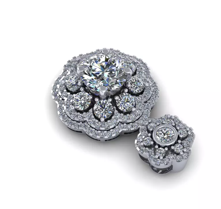 Diamond Pendants CG08 3D print model_4