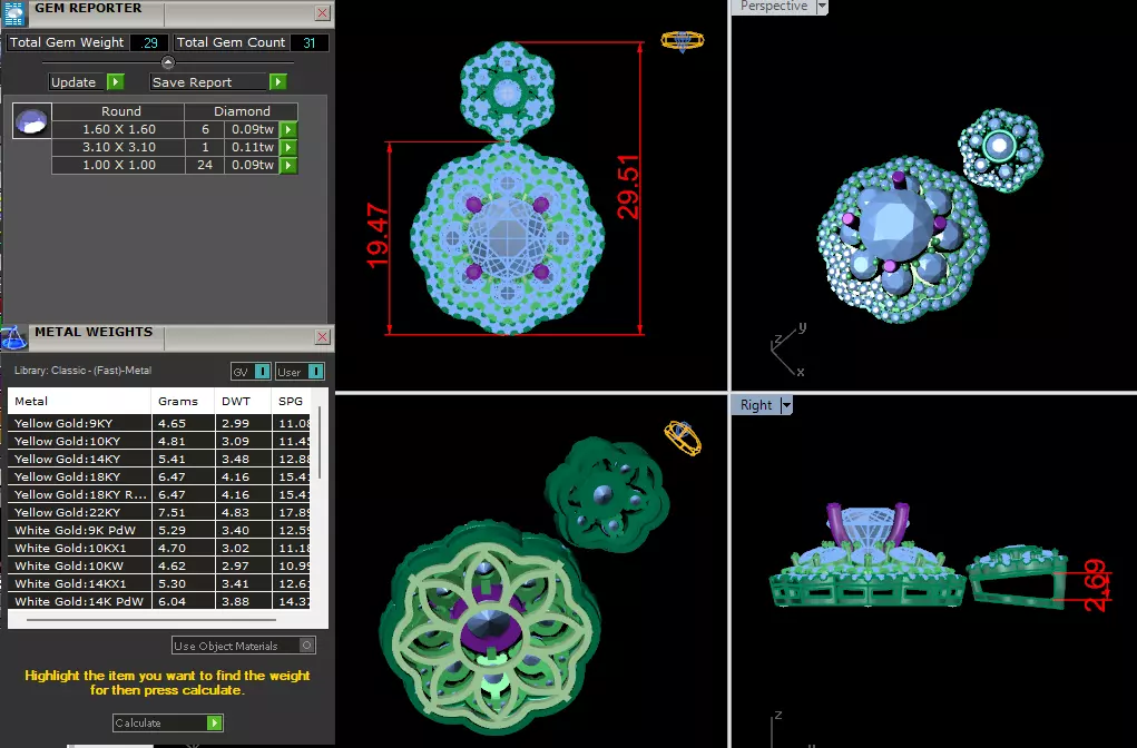 Diamond Pendants CG08 3D print model_2