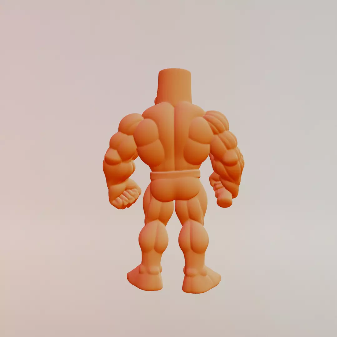Muscle Tung Tung Tung Sahur Italian brainrot Printable 3D print model_7