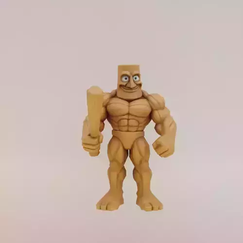 Muscle Tung Tung Tung Sahur Italian brainrot Printable 3D print model