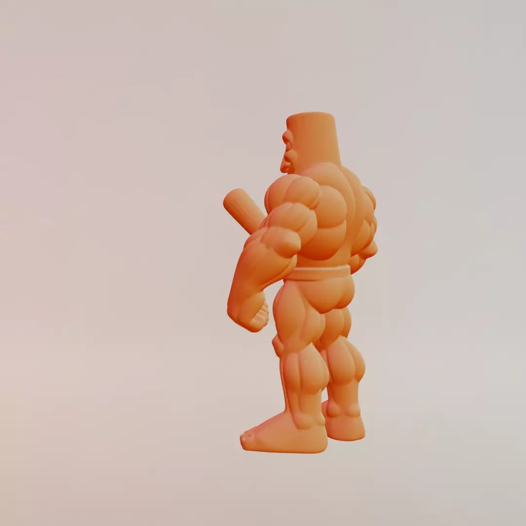 Muscle Tung Tung Tung Sahur Italian brainrot Printable 3D print model_5