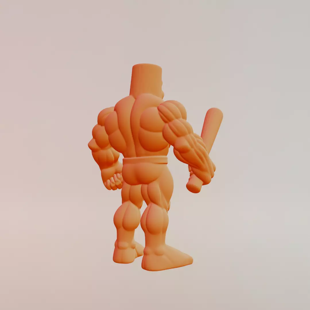 Muscle Tung Tung Tung Sahur Italian brainrot Printable 3D print model_8