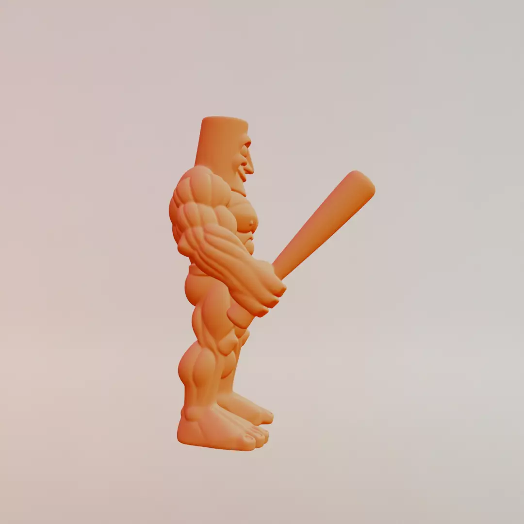 Muscle Tung Tung Tung Sahur Italian brainrot Printable 3D print model_10