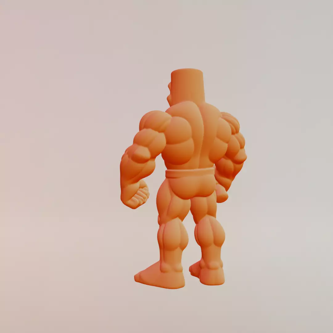 Muscle Tung Tung Tung Sahur Italian brainrot Printable 3D print model_6