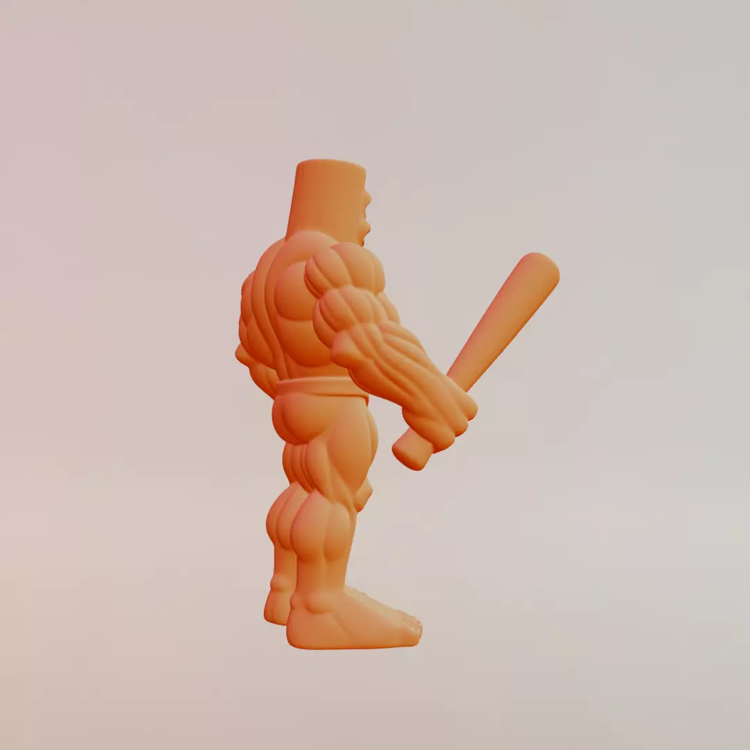 Muscle Tung Tung Tung Sahur Italian brainrot Printable 3D print model_9