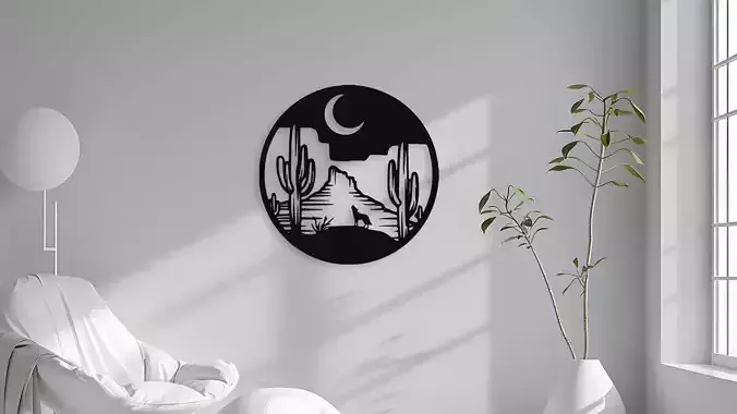 Desert Night Scene Wall Decor