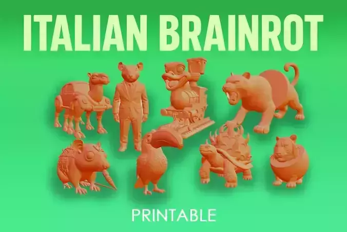 Italian brainrot Characters Printable v7 3D Model Collection