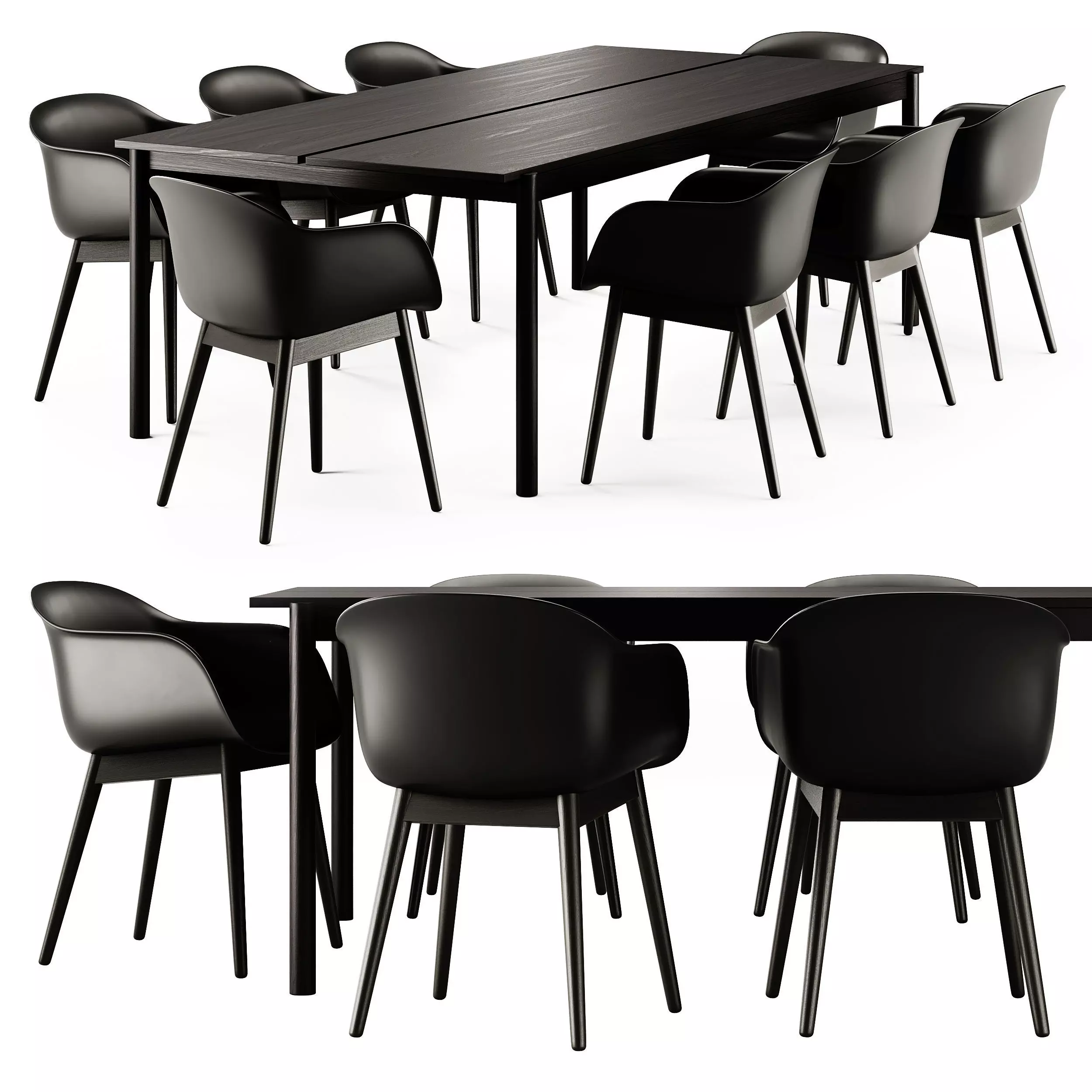 Muuto Fiber Chair and Linear System 3D model