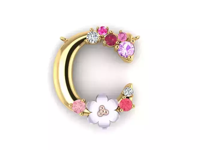 Pendant or necklace  Letter C