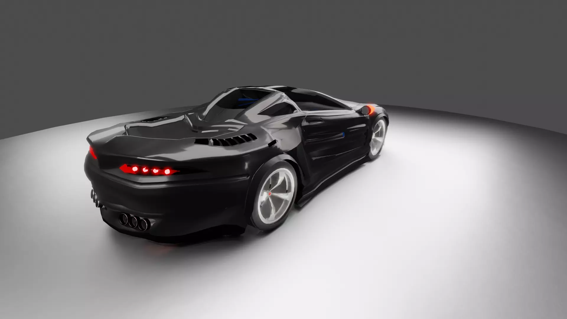 Realistic Supercar 3D Model Original Design Low-poly 3D model_8