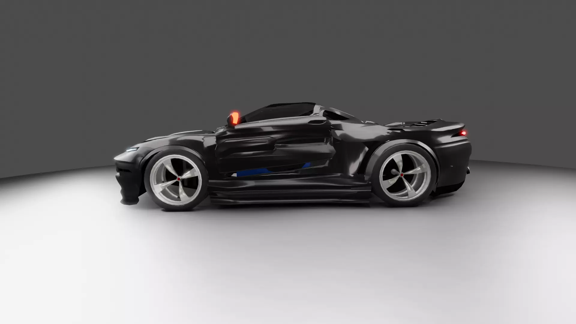 Realistic Supercar 3D Model Original Design Low-poly 3D model_5