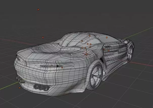 Realistic Supercar 3D Model Original Design Low-poly 3D model_12