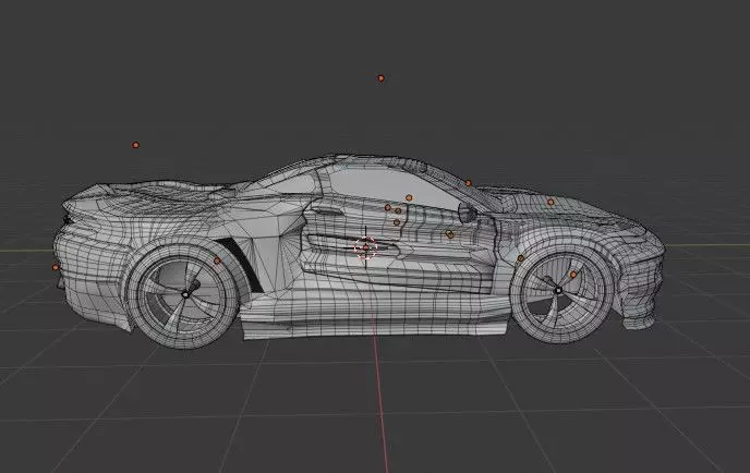 Realistic Supercar 3D Model Original Design Low-poly 3D model_11