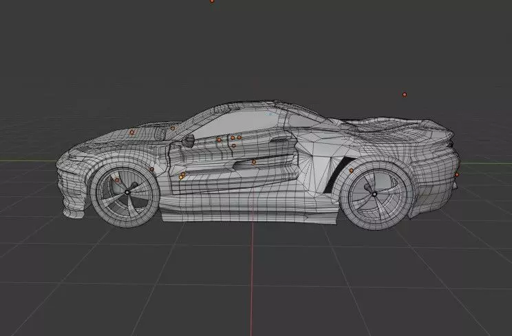 Realistic Supercar 3D Model Original Design Low-poly 3D model_15