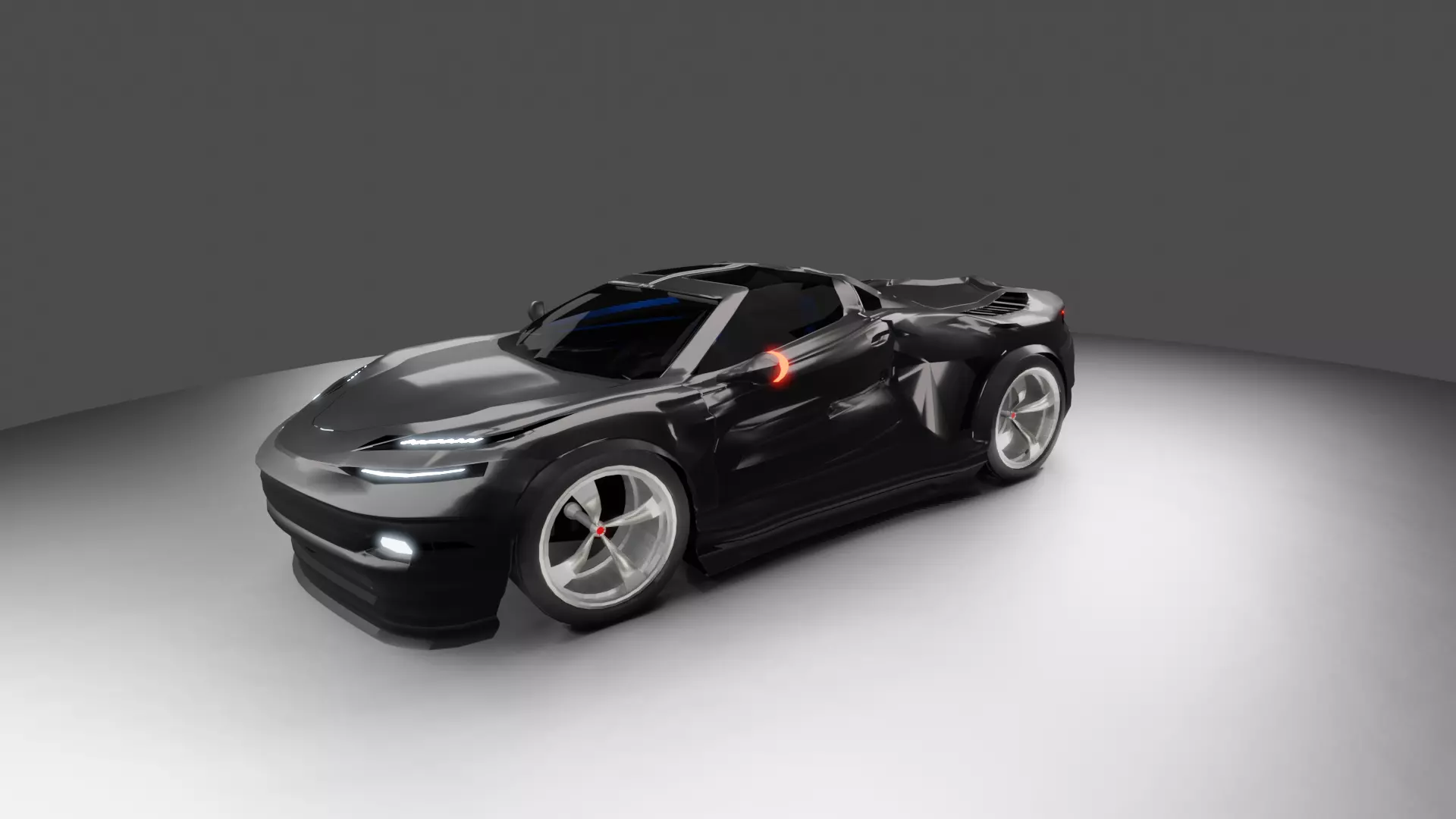 Realistic Supercar 3D Model Original Design Low-poly 3D model_0
