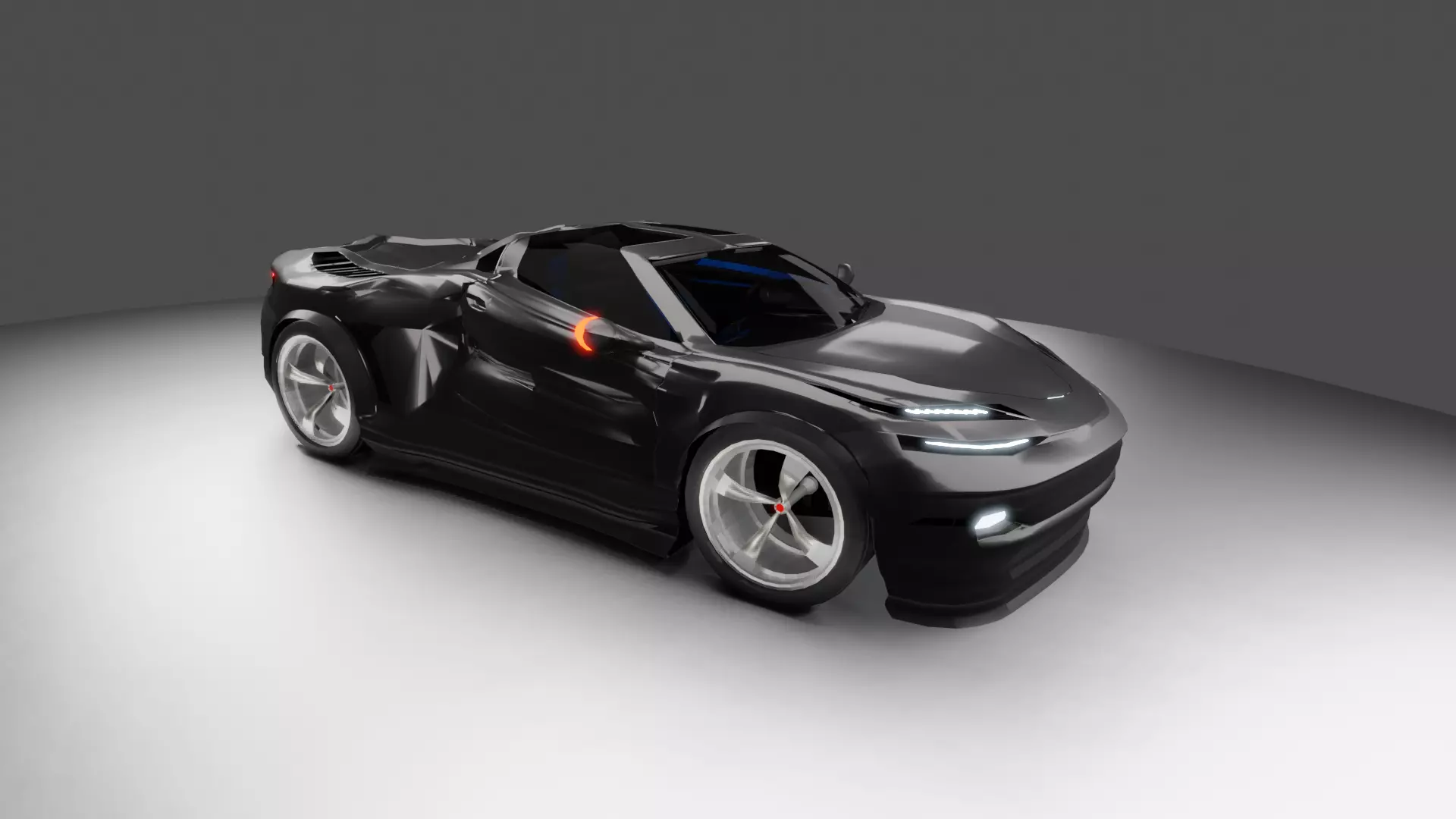 Realistic Supercar 3D Model Original Design Low-poly 3D model_3