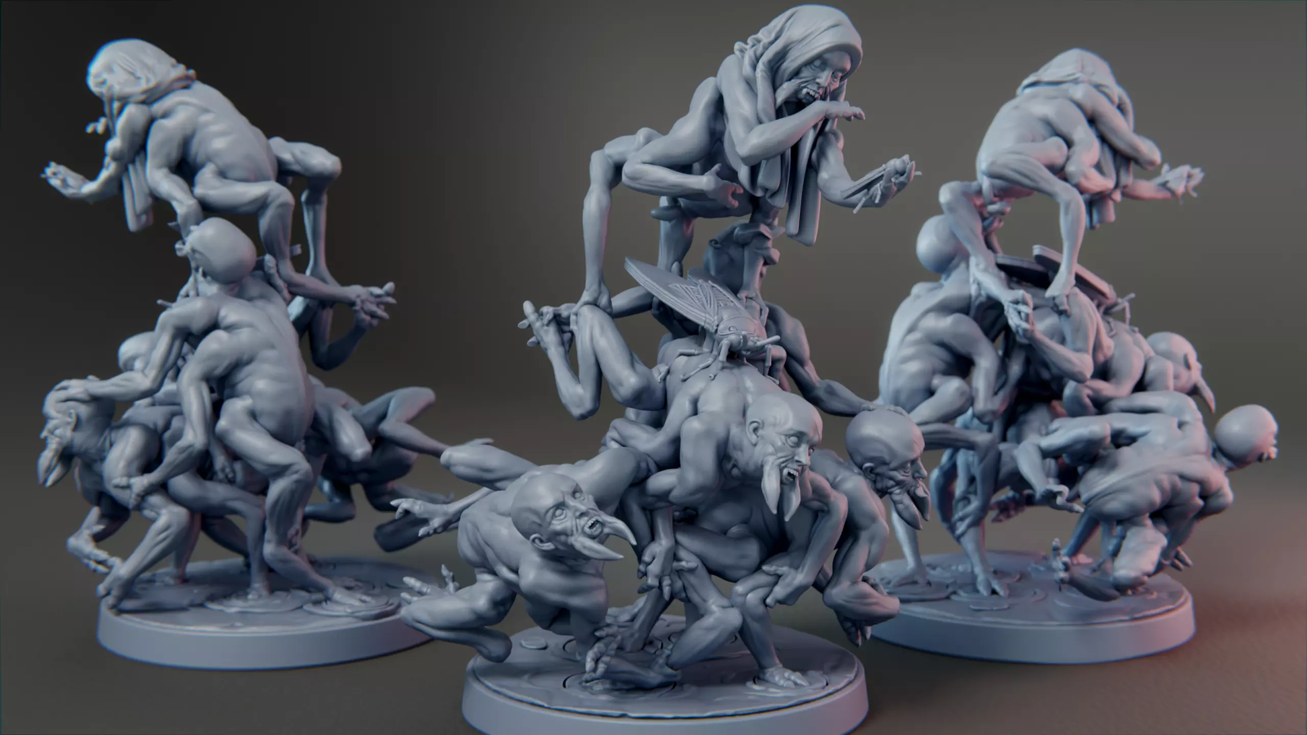 Pig Ticks D - Children of the Fly Warband - Fly Thrall 3D print model_0